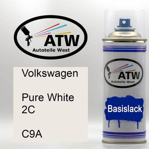 Volkswagen, Pure White 2C, C9A: 400ml Sprühdose, von ATW Autoteile West.